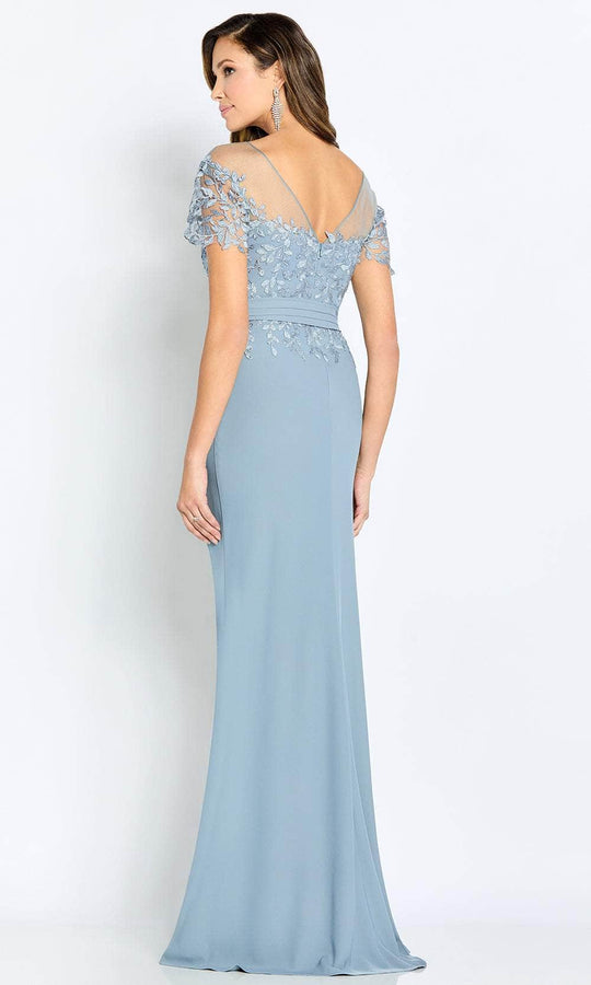 Cameron Blake CB111 - Illusion Bateau Lace Evening Gown