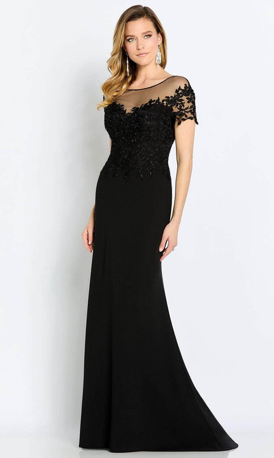 Cameron Blake CB111 - Illusion Bateau Lace Evening Gown