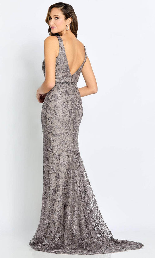 Cameron Blake CB113 - Deep V-Neck Lace Formal Gown