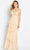 Cameron Blake CB114 - V-Neck Tiered A-Line Formal Gown Special Occasion Dress 4 / Pink