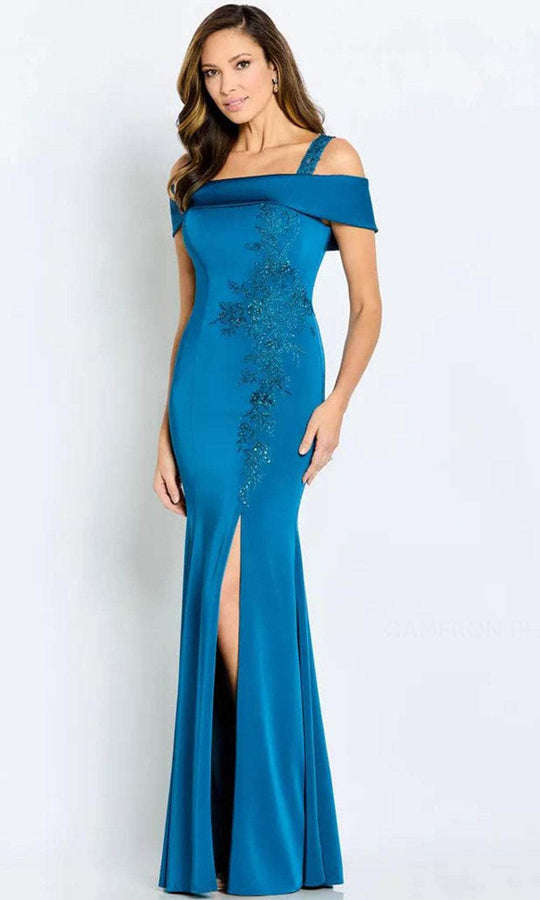 Cameron Blake CB115 - Cold Shoulder Fitted Formal Gown