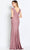 Cameron Blake CB116 - V-Neck Front Draped Formal Gown Evening Gown