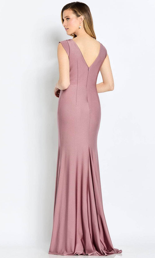 Cameron Blake CB116 - V-Neck Front Draped Formal Gown