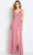 Cameron Blake CB117 - V-Neck Beaded Lace Evening Gown Special Occasion Dress 4 / Dusty Rose