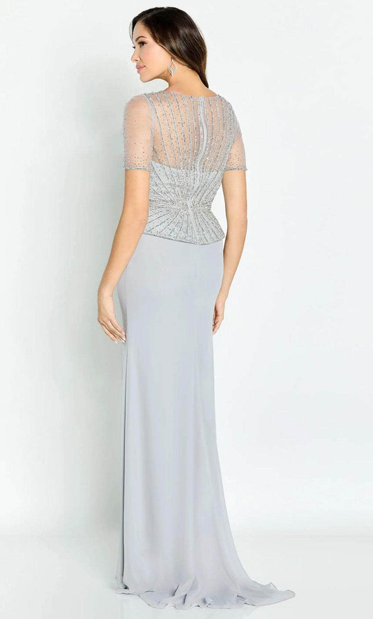 Cameron Blake CB130 - Short Sleeve Beaded Evening Gown
