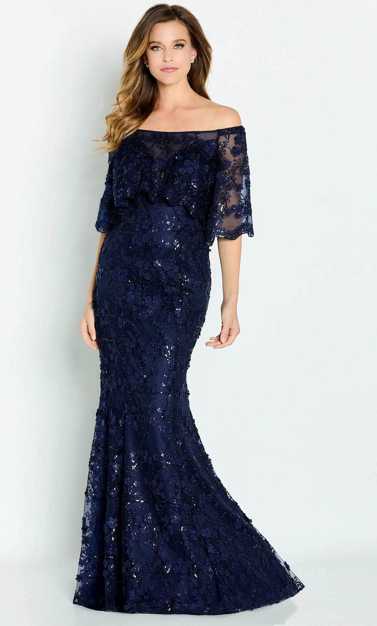 Cameron Blake CB135 - Off Shoulder Floral Lace Prom Gown – Couture Candy