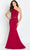 Cameron Blake CB142 - Asymmetric Embroidered Prom Gown Prom Dresses 4 / Wine
