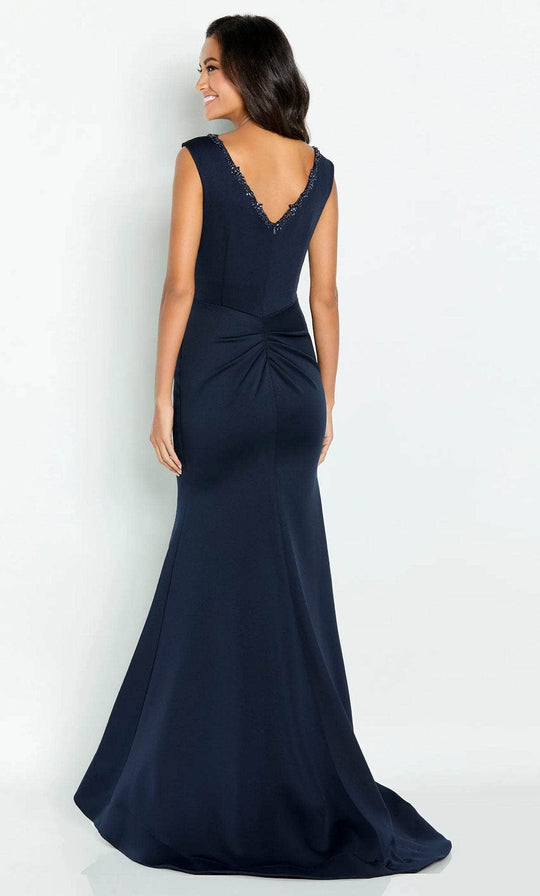Cameron Blake CB143 - Beaded V-Neck Evening Gown