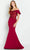 Cameron Blake CB147 - Draped Sleeve Embroidered Evening Gown Evening Dresses 4 / Wine