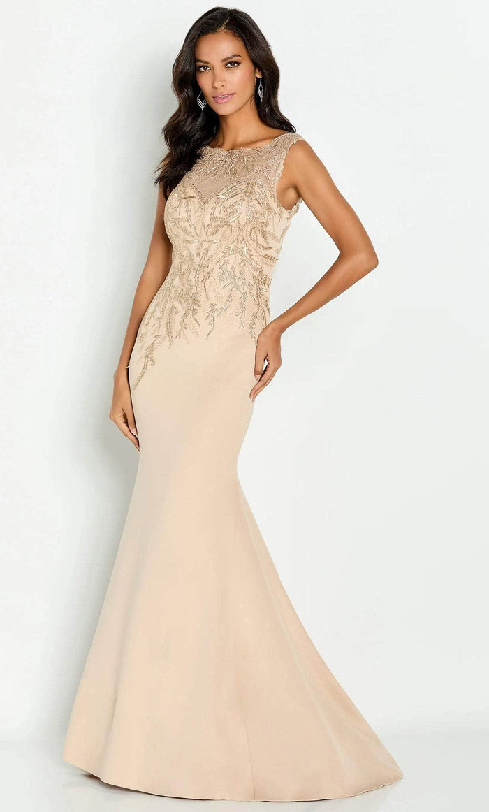 Cameron Blake CB148 - Sleeveless Embroideries Evening Gown Prom Dresses 4 / Champagne