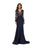 Cecilia Couture - 1405 Floral Lace Plunging V-Neck Mermaid Dress Evening Dresses