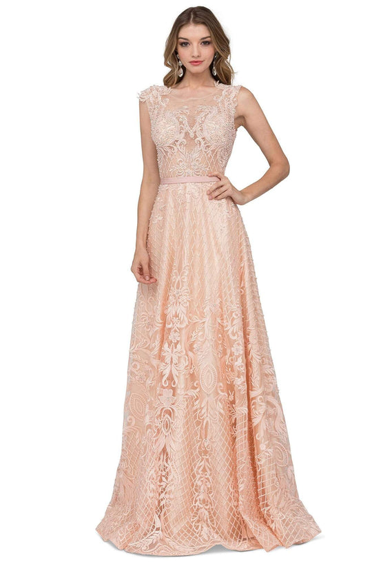 Cecilia Couture - 1408 Embroidered A-Line Evening Gown