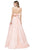 Cecilia Couture - 1471 Bow Accent Cutout Back Satin Stripe A-Line Gown Prom Dresses