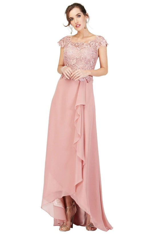 Cecilia Couture - 1846 Lace Scoop A-Line High Low Dress