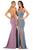 Cecilia Couture - 2102 Glittered Long Column Dress Evening Dresses 0 / French Blue