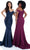 Cecilia Couture 2508 - Asymmetrical Bow Accented Prom Dress Special Occasion Dress 0 / Navy