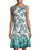 Chetta B - Knee Length Ombre Printed A-Line Dress CCSALE 12 / Aqua Multi