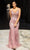 Chic and Holland AN1403 - Bedazzled V-Neck Prom Dress Prom Dresses 2 / Blush