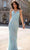 Chic and Holland AN1404 - Beaded Lattice Prom Gown Prom Dresses 2 / Ice Blue