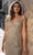Chic and Holland - AN1442 Sequined V Neck Column Dress Special Occasion Dress