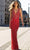 Chic and Holland AN1461 - Plunging V-Neck Prom Dress Prom Dresses 2 / Red