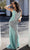 Chic and Holland AN1617 - Deep V-Neck Beaded Prom Gown Prom Dresses 2 / Ice Blue