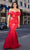 Chic and Holland - AN3111 Off Shoulder Pleated Trumpet Gown Evening Dresses 0 / Red