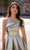 Chic and Holland - AN3112 Single Sleeve Metallic High Low Dress Prom Dresses