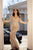 Chic and Holland - HF1476 Long Sleeve V-Neck Fully Beaded Sheath Gown Special Occasion Dress 0 / Nude