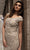 Chic and Holland - HF1520 Bateau Neck Jewel Adorned Sheath Gown Special Occasion Dress