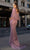 Chic and Holland - HF1529 Beaded Deep V Neck Trumpet Gown Special Occasion Dress