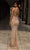 Chic and Holland - HF1531 Embellished Deep V Neck Sheath Dress Special Occasion Dress