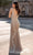 Chic and Holland - HF1556 Beaded Ladder Strap V-Neck Long Dress Special Occasion Dress