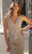 Chic and Holland - HF1569 Sequined V Neck Evening Dress Special Occasion Dress