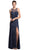 Chic Illusion Bateau Sheath Prom Dress Evening Dresses XXS / Navy