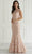 Christina Wu Elegance - 17070 Beaded Bateau Neck Trumpet Gown Special Occasion Dress 2 / Rose Gold