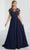 Christina Wu Elegance 17093 - Embellished Illusion Bateau Prom Gown Evening Dresses 6 / Navy