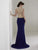 Christina Wu Elegance - Beaded Bateau Jersey Mermaid Evening Gown 20208 - 1 pc Navy/Gold in Size 6 Available CCSALE