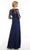 Christina Wu Elegance - Floral Lace Applique Long A-Line Dress 17754 - 1 pc Navy in Size 2 and 1 pc Champagne in Size 18 Available CCSALE