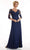 Christina Wu Elegance - Floral Lace Applique Long A-Line Dress 17754 - 1 pc Navy in Size 2 and 1 pc Champagne in Size 18 Available CCSALE 2 / Navy