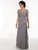 Christina Wu Elegance - Pleated Bodice V Neckline Surplice Gown 17735 - 1 pc Platinum In Size 20 Available CCSALE 20 / Platinum