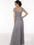 Christina Wu Elegance - Pleated Bodice V Neckline Surplice Gown 17735 - 1 pc Platinum In Size 20 Available CCSALE 20 / Platinum