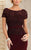 Christina Wu Elegance Short Sleeve Jeweled Lace Peplum Sheath Gown - 1 pc Wine In Size 12 Available CCSALE