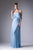 Cinderella Divine - 13010 Flounce Bodice Chiffon A-Line Dress Special Occasion Dress 4 / Perry Blue