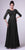 Cinderella Divine - 14327 Quarter Sleeve Soutache Bodice A-Line Long Formal Dress Mother of the Bride Dresses XS / Black