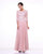 Cinderella Divine - 14327 Quarter Sleeve Soutache Bodice A-Line Long Formal Dress Mother of the Bride Dresses XS / Blush