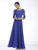 Cinderella Divine - 14327 Quarter Sleeve Soutache Bodice A-Line Long Formal Dress Mother of the Bride Dresses XS / Royal