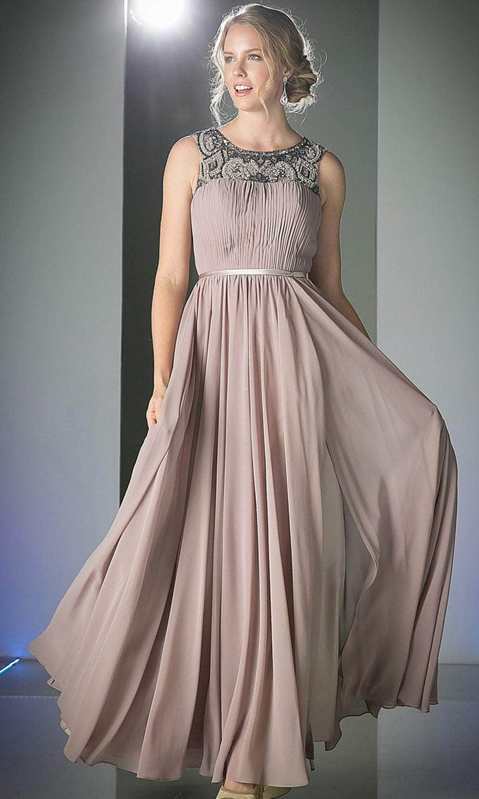 Cinderella Divine 1588 - Beaded A-Line Evening Dress Special Occasion Dress 4 / Khaki