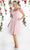 Cinderella Divine - 3801 Floral Strap Empire Waist A-Line Short Dress Bridesmaid Dresses XS / Dusty Rose