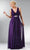 Cinderella Divine 3914 - Formal Ruched Chiffon Long Gown Special Occasion Dress S / Eggplant